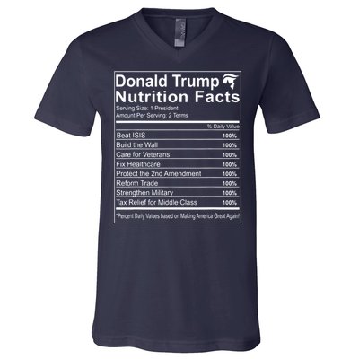 Donald Trump Nutrition Facts Make America Great V-Neck T-Shirt