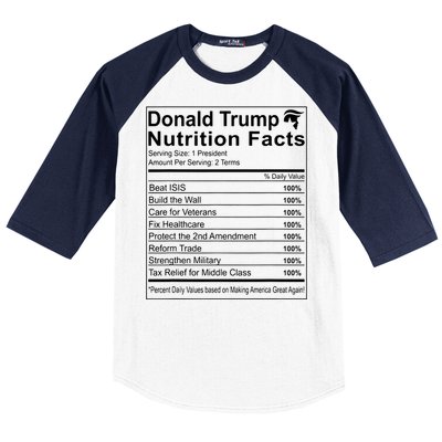 Donald Trump Nutrition Facts Make America Great Baseball Sleeve Shirt