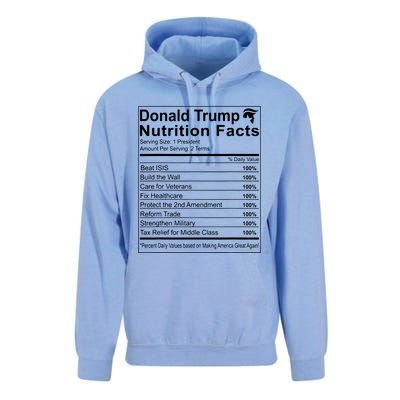 Donald Trump Nutrition Facts Make America Great Unisex Surf Hoodie