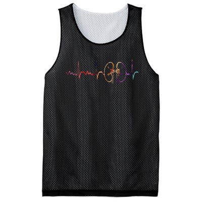 Dialysis Technician Nurse Kidney Heartbeat awareness Mesh Reversible Basketball Jersey Tank