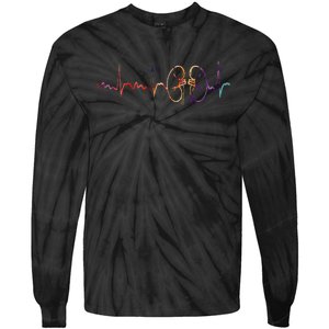 Dialysis Technician Nurse Kidney Heartbeat awareness Tie-Dye Long Sleeve Shirt