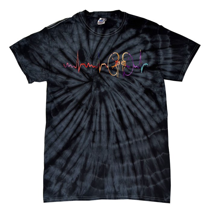 Dialysis Technician Nurse Kidney Heartbeat awareness Tie-Dye T-Shirt