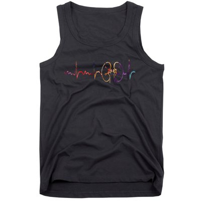 Dialysis Technician Nurse Kidney Heartbeat awareness Tank Top