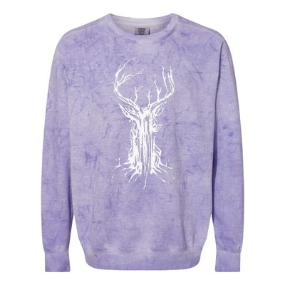 Deer Tree Nature Preservation Earth Day Graphic Colorblast Crewneck Sweatshirt