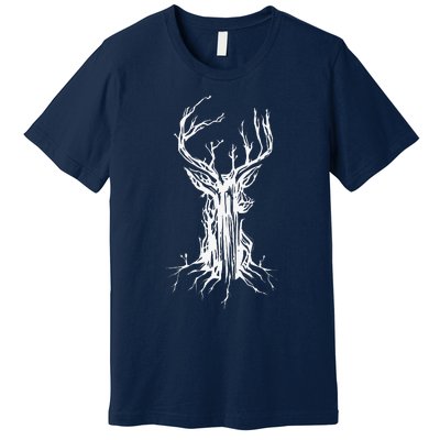 Deer Tree Nature Preservation Earth Day Graphic Premium T-Shirt