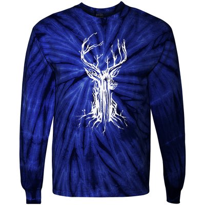 Deer Tree Nature Preservation Earth Day Graphic Tie-Dye Long Sleeve Shirt