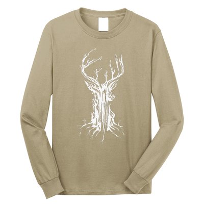 Deer Tree Nature Preservation Earth Day Graphic Long Sleeve Shirt