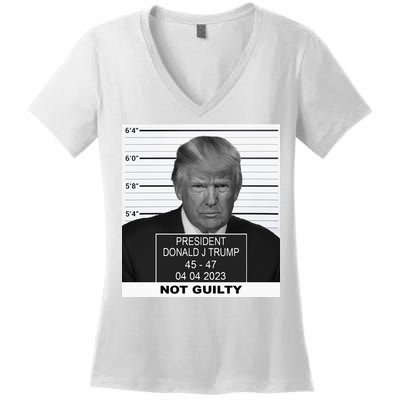 Donald Trump Not Guilty Long . Women's V-Neck T-Shirt