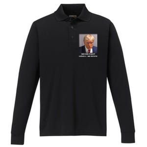 Donald Trump Never Fight Uphill Me Trump 2024 Performance Long Sleeve Polo