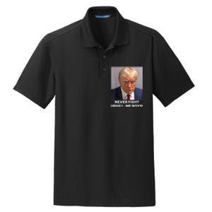 Donald Trump Never Fight Uphill Me Trump 2024 Dry Zone Grid Polo