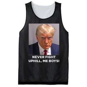 Donald Trump Never Fight Uphill Me Trump 2024 Mesh Reversible Basketball Jersey Tank