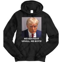 Donald Trump Never Fight Uphill Me Trump 2024 Tie Dye Hoodie