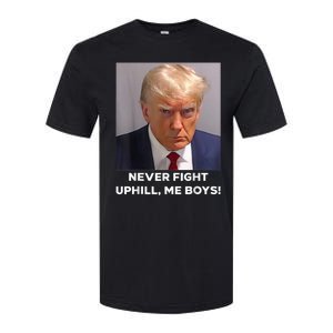 Donald Trump Never Fight Uphill Me Trump 2024 Softstyle CVC T-Shirt