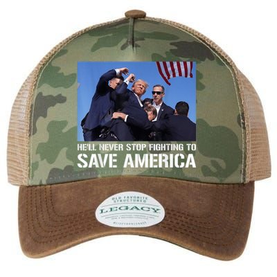 Donald Trump Never Stop Fighting To Save America Supporter Legacy Tie Dye Trucker Hat