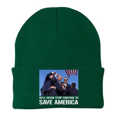 Donald Trump Never Stop Fighting To Save America Supporter Knit Cap Winter Beanie