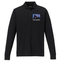 Donald Trump Never Stop Fighting To Save America Supporter Performance Long Sleeve Polo