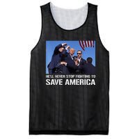 Donald Trump Never Stop Fighting To Save America Supporter Mesh Reversible Basketball Jersey Tank