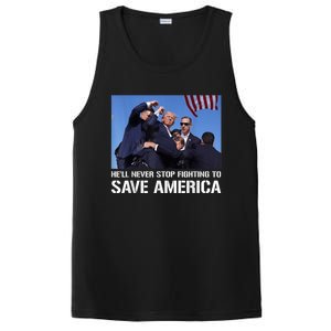 Donald Trump Never Stop Fighting To Save America Supporter PosiCharge Competitor Tank