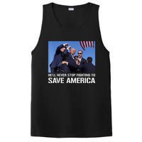 Donald Trump Never Stop Fighting To Save America Supporter PosiCharge Competitor Tank