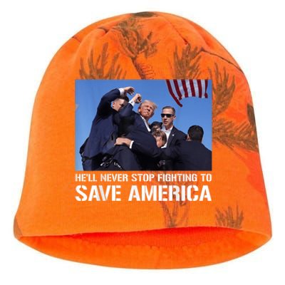 Donald Trump Never Stop Fighting To Save America Supporter Kati - Camo Knit Beanie