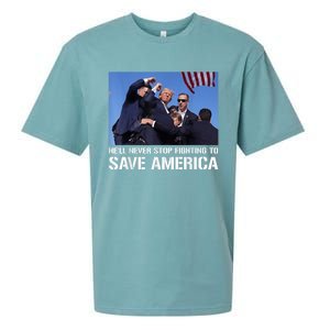 Donald Trump Never Stop Fighting To Save America Supporter Sueded Cloud Jersey T-Shirt