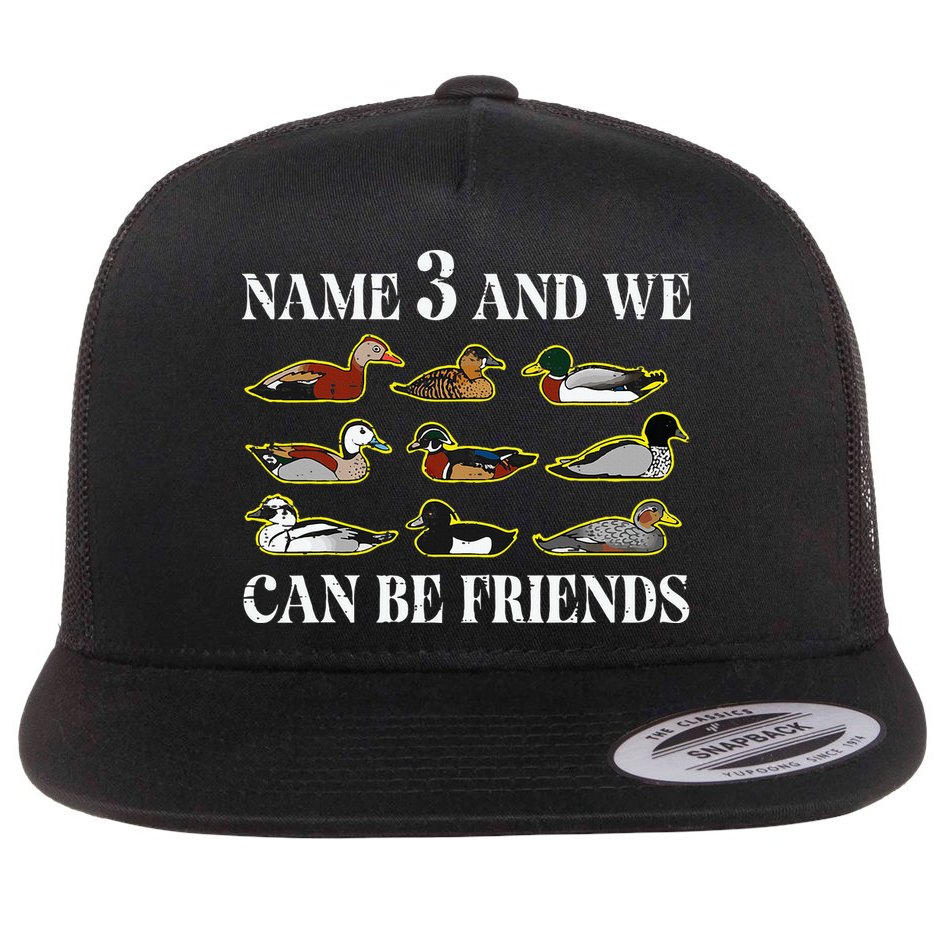 Duck Types Name 3 We Can Be Friends Flat Bill Trucker Hat