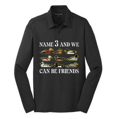 Duck Types Name 3 We Can Be Friends Silk Touch Performance Long Sleeve Polo