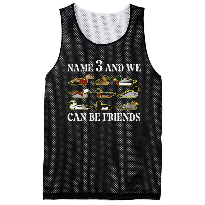 Duck Types Name 3 We Can Be Friends Mesh Reversible Basketball Jersey Tank