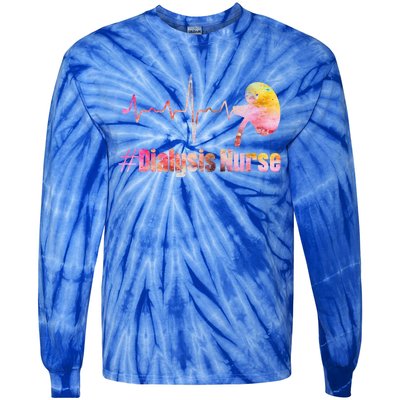 Dialysis Technician Nurse Ney Heartbeat Pulse Meaningful Gift Tie-Dye Long Sleeve Shirt