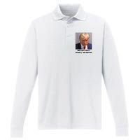 Donald Trump Never Fight Uphill Me Trump 2024 Performance Long Sleeve Polo