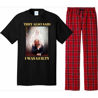 Donald Trump Not Guilty Jesus Christ Patriot Pray Maga Pajama Set