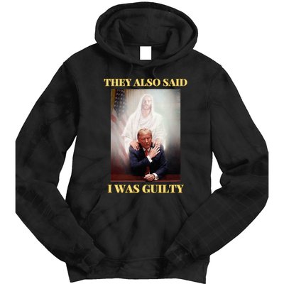 Donald Trump Not Guilty Jesus Christ Patriot Pray Maga Tie Dye Hoodie