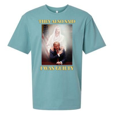 Donald Trump Not Guilty Jesus Christ Patriot Pray Maga Sueded Cloud Jersey T-Shirt