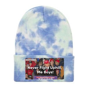 Donald Trump Never Fight Uphill Me Trump 2024 Tie Dye 12in Knit Beanie