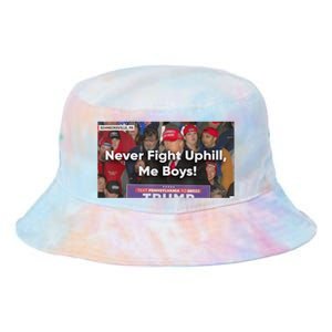 Donald Trump Never Fight Uphill Me Trump 2024 Tie Dye Newport Bucket Hat