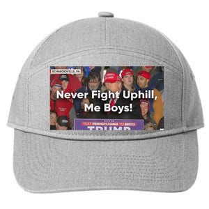 Donald Trump Never Fight Uphill Me Trump 2024 7-Panel Snapback Hat