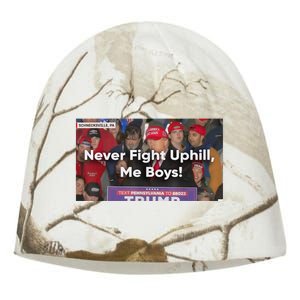 Donald Trump Never Fight Uphill Me Trump 2024 Kati - Camo Knit Beanie