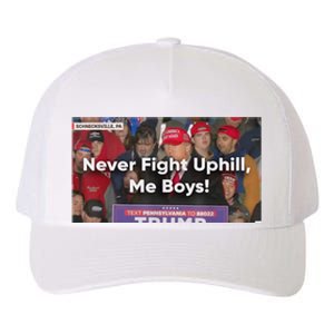 Donald Trump Never Fight Uphill Me Trump 2024 Yupoong Adult 5-Panel Trucker Hat