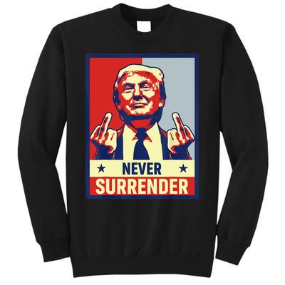 Donald Trump Never Surrender Pro Trump Trump Mug Shot Retro Sweatshirt