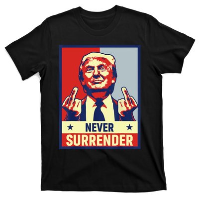 Donald Trump Never Surrender Pro Trump Trump Mug Shot Retro T-Shirt