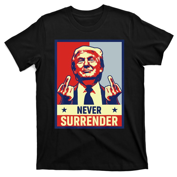 Donald Trump Never Surrender Pro Trump Trump Mug Shot Retro T-Shirt