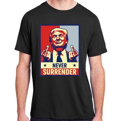 Donald Trump Never Surrender Pro Trump Trump Mug Shot Retro Adult ChromaSoft Performance T-Shirt