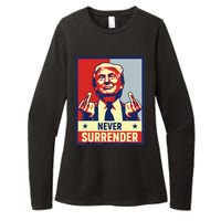 Donald Trump Never Surrender Pro Trump Trump Mug Shot Retro Womens CVC Long Sleeve Shirt