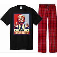 Donald Trump Never Surrender Pro Trump Trump Mug Shot Retro Pajama Set