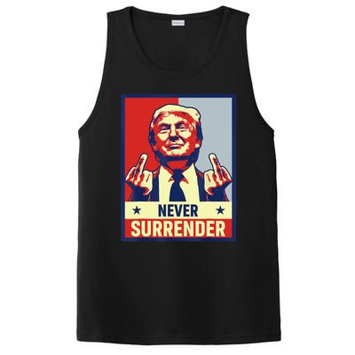 Donald Trump Never Surrender Pro Trump Trump Mug Shot Retro PosiCharge Competitor Tank