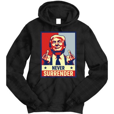 Donald Trump Never Surrender Pro Trump Trump Mug Shot Retro Tie Dye Hoodie