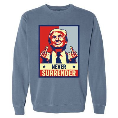 Donald Trump Never Surrender Pro Trump Trump Mug Shot Retro Garment-Dyed Sweatshirt