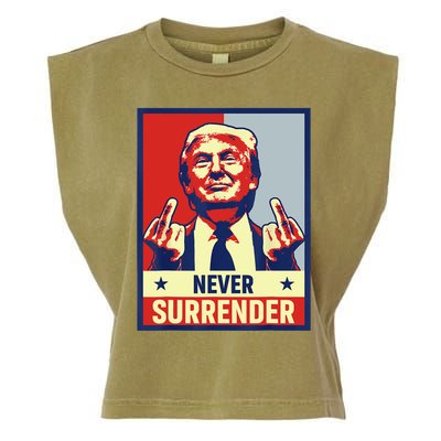 Donald Trump Never Surrender Pro Trump Trump Mug Shot Retro Garment-Dyed Women's Muscle Tee