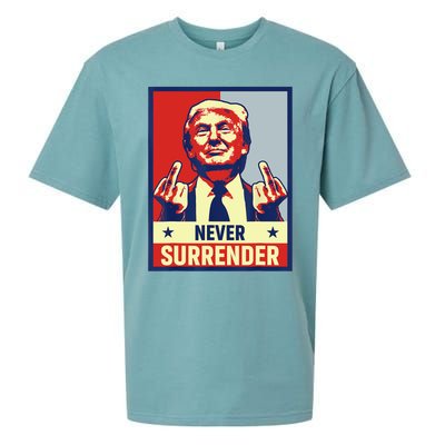 Donald Trump Never Surrender Pro Trump Trump Mug Shot Retro Sueded Cloud Jersey T-Shirt