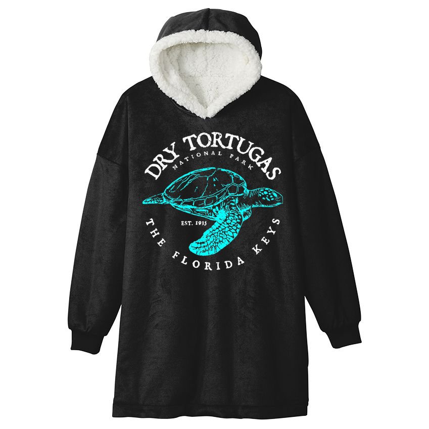 Dry Tortugas National Park Florida Keys Scuba Diving Turtle Hooded Wearable Blanket